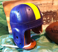 West Virginia Leather Football helmet Mountaineers